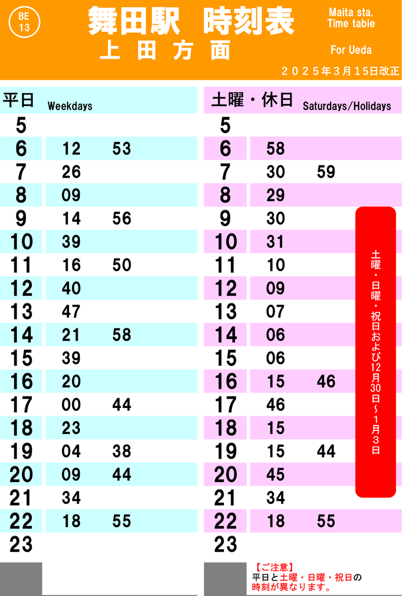 上田方面