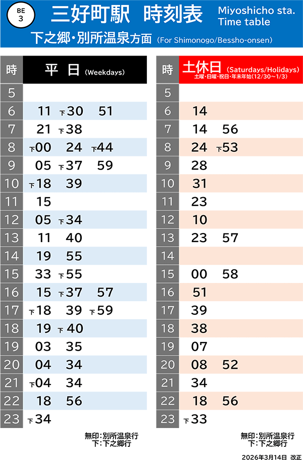 下之郷・別所温泉方面