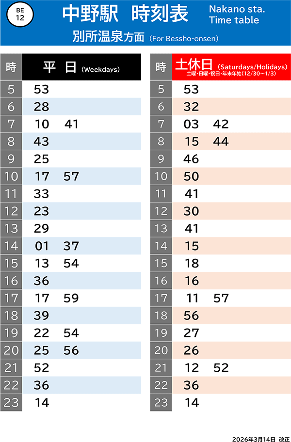 下之郷・別所温泉方面